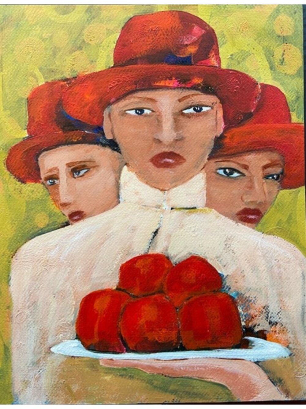 Original Art Painting Apple Harvest Trio Hand Painted